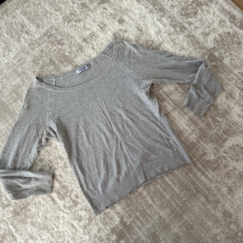 Off the shoulder Gray Knit Sweater